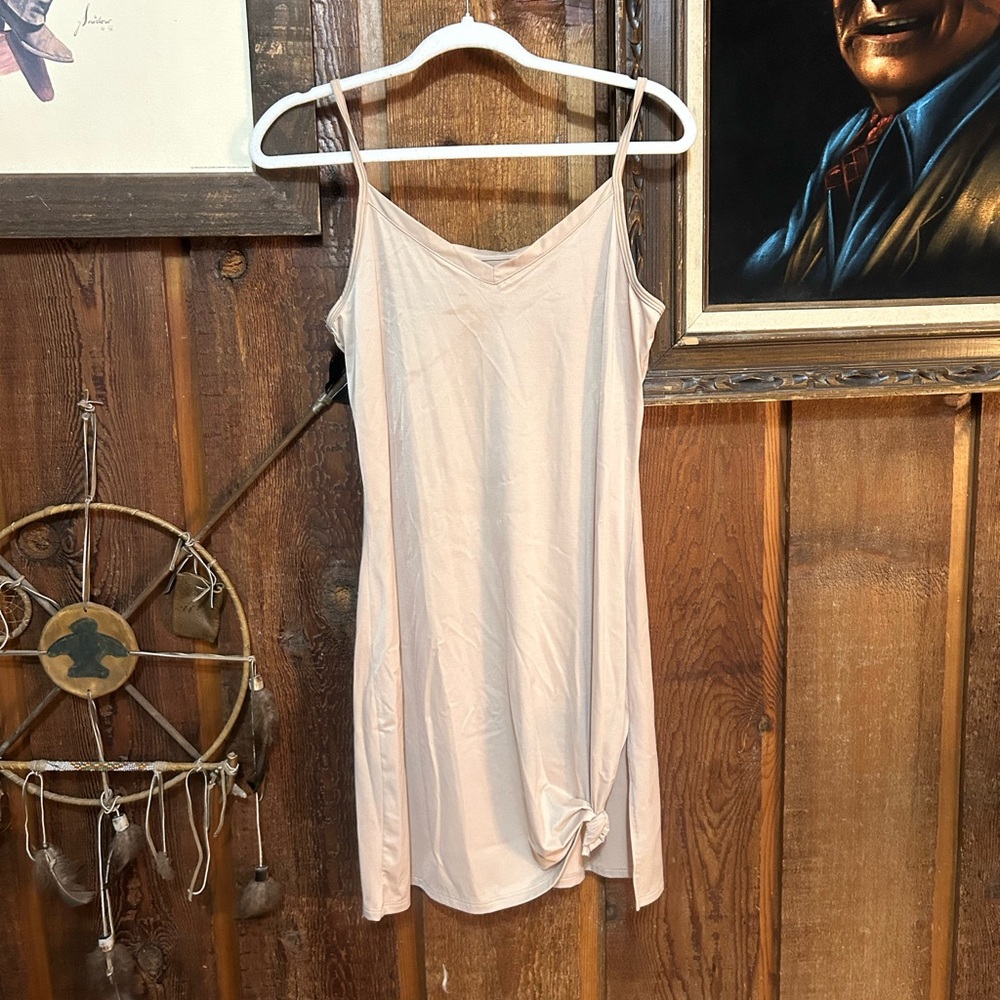 Vassarette Minimalistic Coquette Cream Mini Slip Dress Size Medium